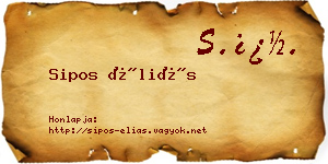 Sipos Éliás névjegykártya